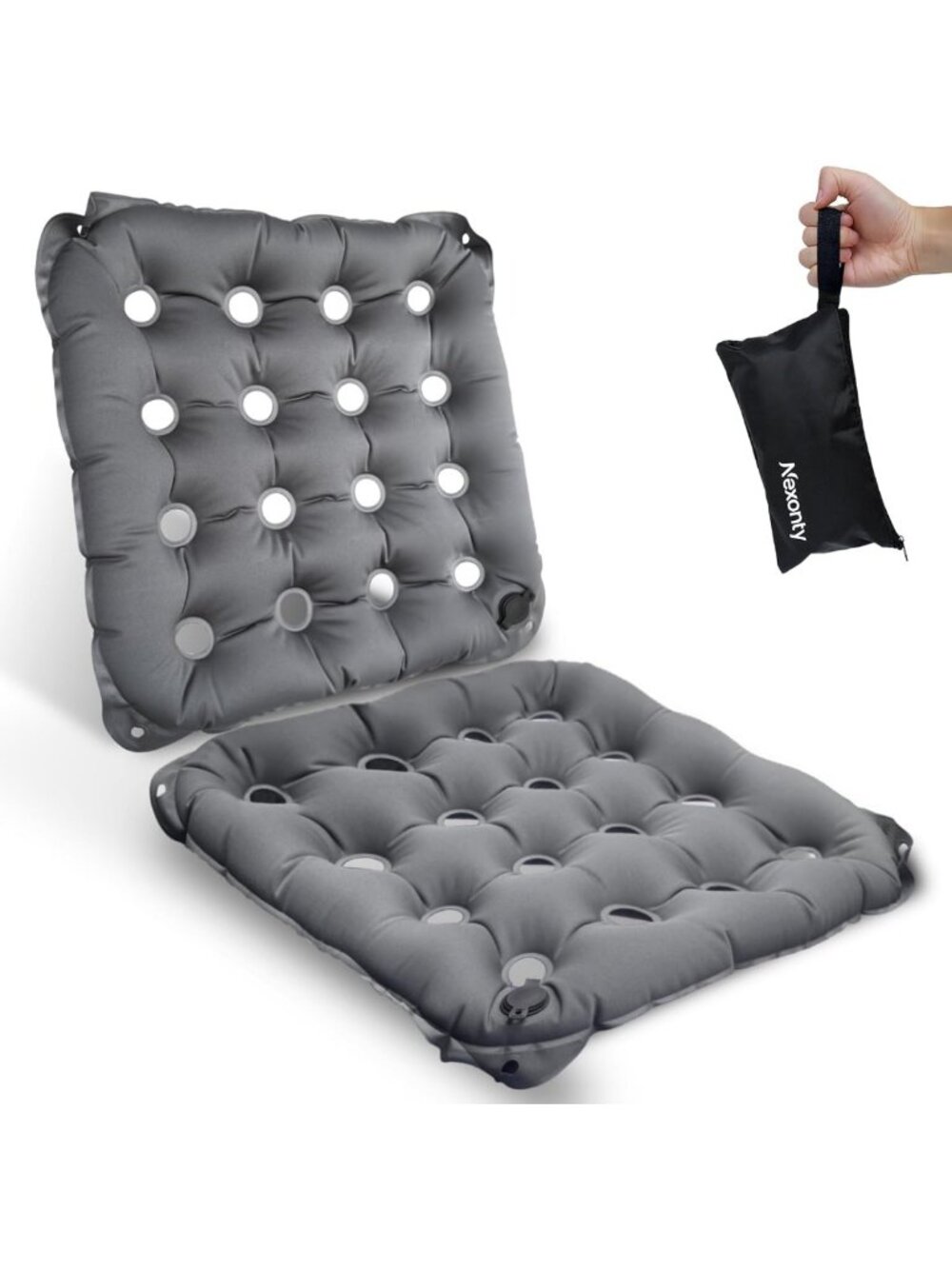 Comfortable Waffle Seat Cushion Set for Prolonged Sitting & Wheelchair Support